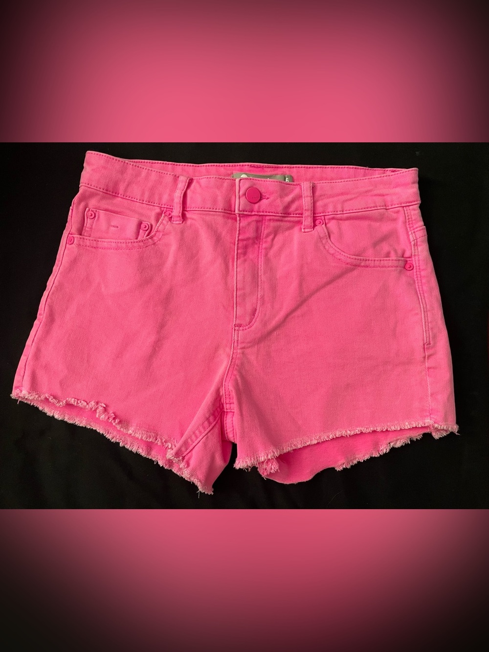 Tractr Hot Pink Denim Cutoff Shorts